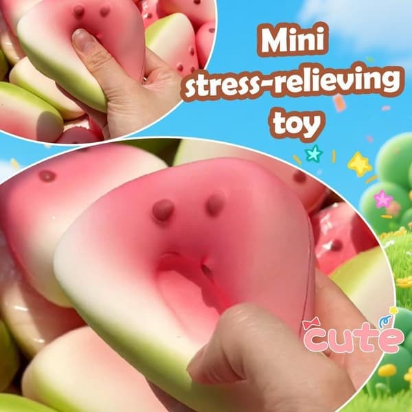 1 - 5 st Vattenmelon Taba Squishy, Långsam Stigning/återhämtning, Ångestlindrande Leksak 5 ST 5PCS