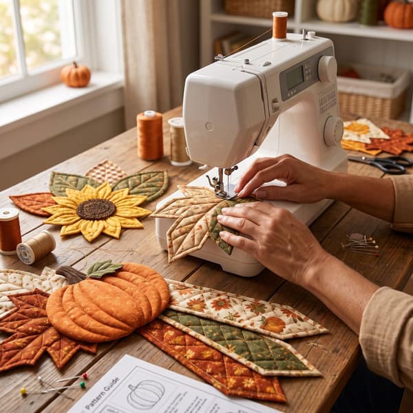 Överdimensionerad Quiltad Dörrrosett DIY Sykit Patchwork Lantlig Tygkrans (Röd) Red