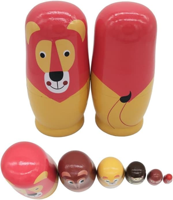 Babushka Nesting Matryoshka Trädockor Ryska Nesting Dolls Barnleksak Present i Djurform