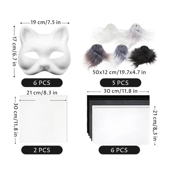 Therian Mask Kit, 29-delars DIY Kattmask Kit Style 2