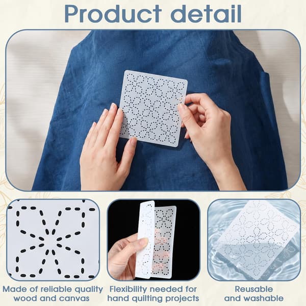30 st Sashiko-schabloner återanvändbart kit, Sashiko-broderischabloner