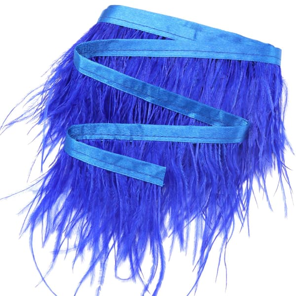 Kungsblå strutsfjäderband, 4 tum, 2,2 yards Royal Blue