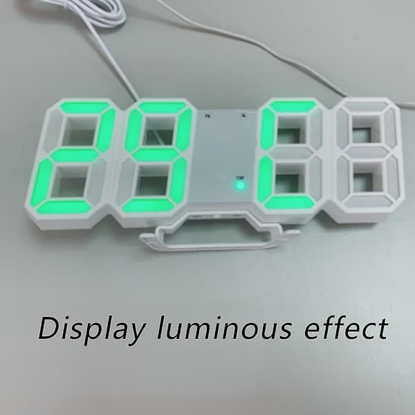 Älykäs 3D digitaalinen herätyskello, vihreä Green