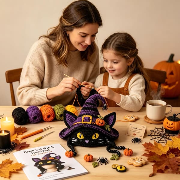Halloween Monster Hættehat DIY Hæklesæt til Begyndere, #C #C