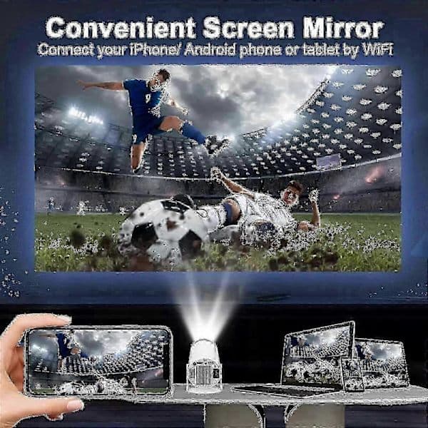 5G 4K Projektor Smart HD LED WiFi Bluetooth HDMI. USB Android Kontor Hemmabio