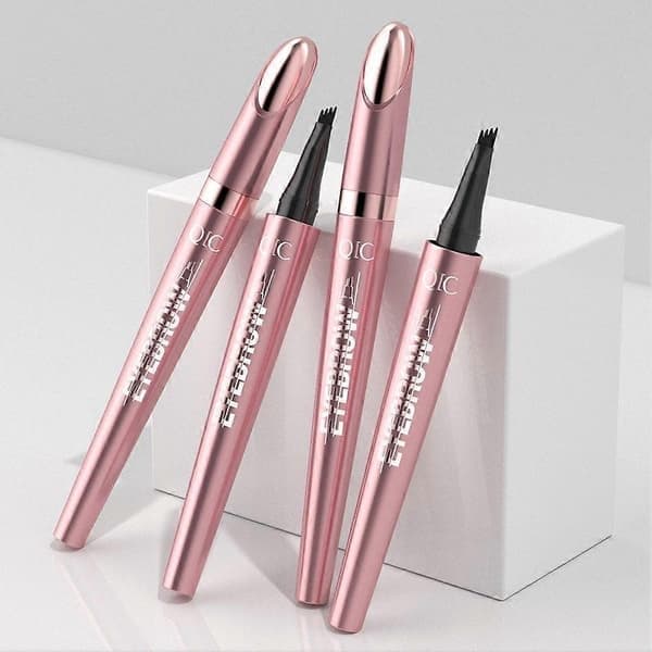 QIC 4-spids Microblading Øjenbrynspen, Vandfast Langtidsholdbar til Naturlige Bryn, 3 3