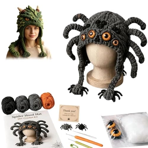 smtsmt Fantasy Hettehatt DIY Heklesett Serie (Edderkopp) Spider