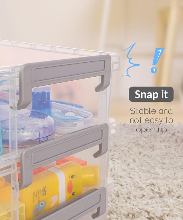 Sooez 6-pack extra stor pennlåda, pennfodral i plast, kritlåda Large Grey