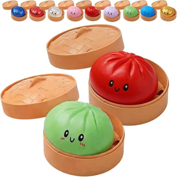 2-pak Dumpling Squishy Stressbold, Stressaflastende Sensorisk Klemmebold