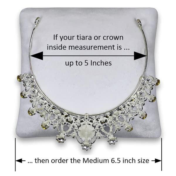 7,5\" Snehvid Velour Tiara & Krone Display Pude