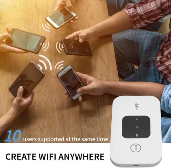 4G Mobil Router EU-version - 10 enheter & 72 timmars standby - Universell SIM-kortplats (B1/B3/B5/B7/B20) - Resevänlig Wifi Hotspot