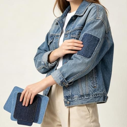 12-pak denimlapper, strygejernslapper til revnede jeans, blandede 3 farver