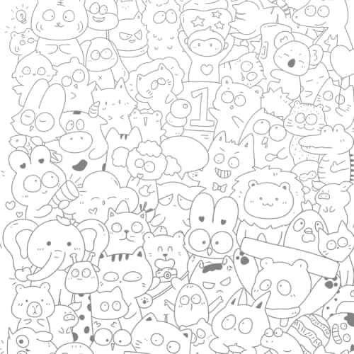 100 STK Stressaflastende Doodle Papir Spor Farve Kunstterapi til Voksne 100 Sheets
