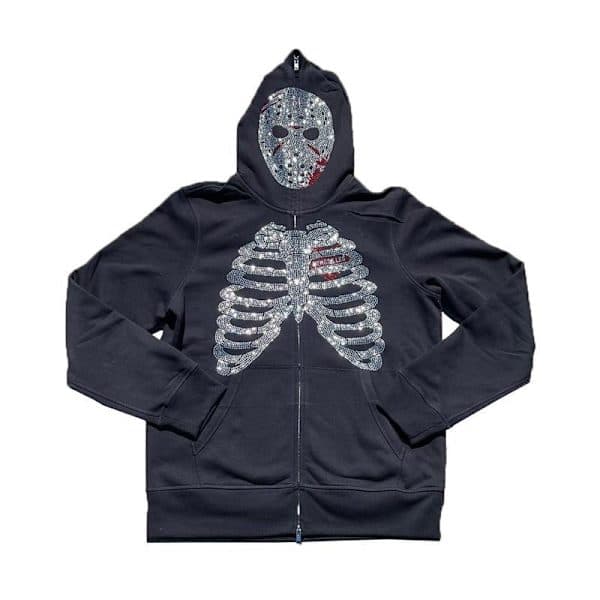 Y2K Full Zip Up Hettegenser Menn Høst Vinter Gotisk Genser Stil 2 S Style 2 S