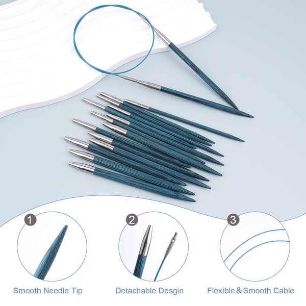 Hobekoee utbytbara rundstickor set Blue