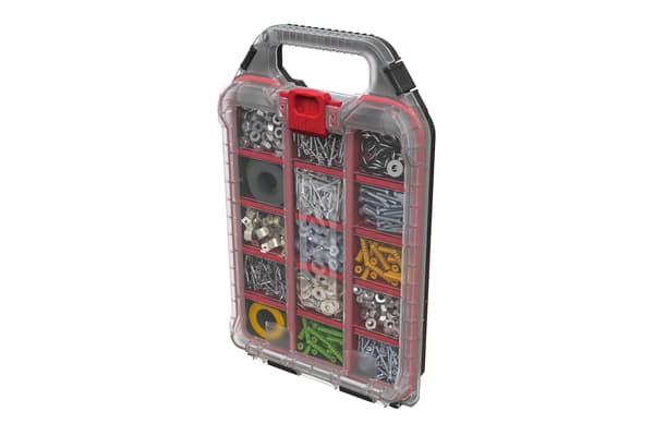 Keter Stack N' Roll 2-pakning Halv Organizer Oppbevaringsboks Half Organizer Black/Red