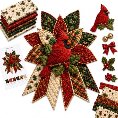 Gør-det-selv Quiltet Halloween Græskar Dørhænger Sæt Håndlavet Patchwork (Kardinal) Cardinal