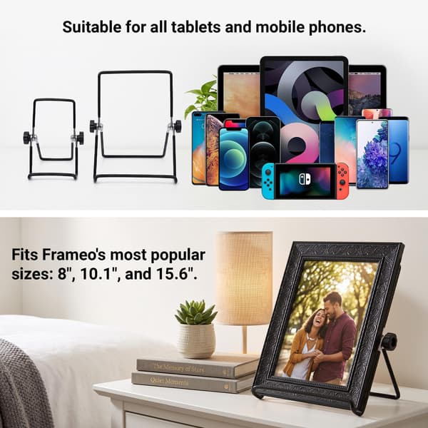 Standerudskiftning kompatibel med Frameo, 2-pak foldbare displaystandere