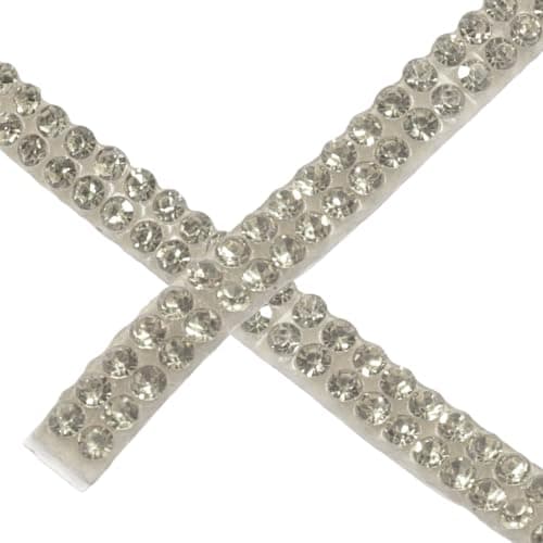 Jiozermi Vit Självhäftande Strassband, 3 Yards, 2 Rader 2 Rows White