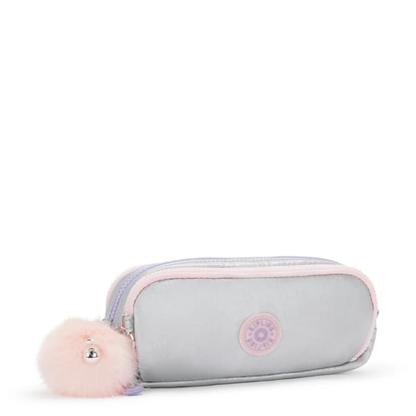 Kipling Gitroy Penalhus i Metallic: Kontorartikler Medium Silver Glow Metallic