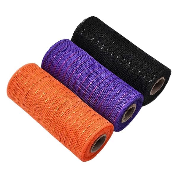 3 ruller Poly Mesh Bånd Blandede Farver 5 Yard Per Rulle Kranse DIY Håndværk
