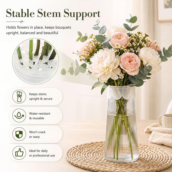 Singhoow 3-pack silikonrutnät för blomsterarrangemang, blomsterhållare för vas