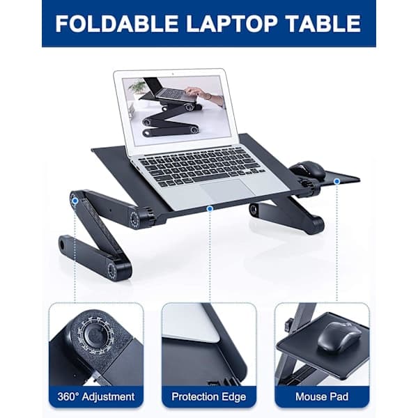 Multifunksjonelt laptopbord med musematte