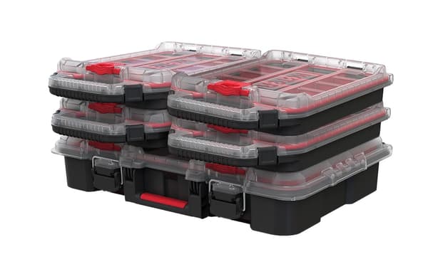 Keter Stack N' Roll 2-pak Halv Organizer Opbevaringsboks Half Organizer Black/Red
