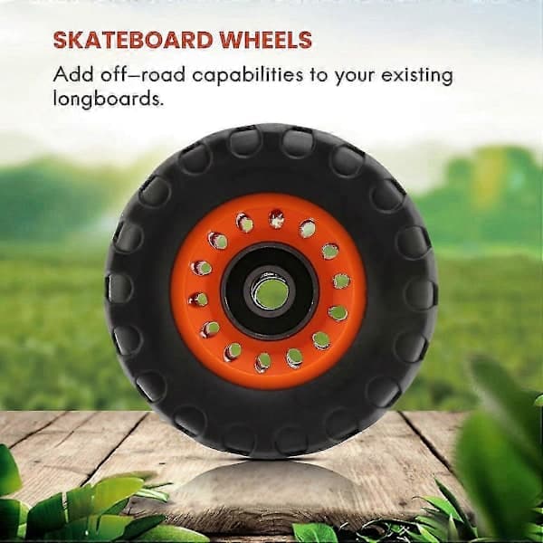 Terränglongboardhjul med kullager, set om 4 för terrängskateboards