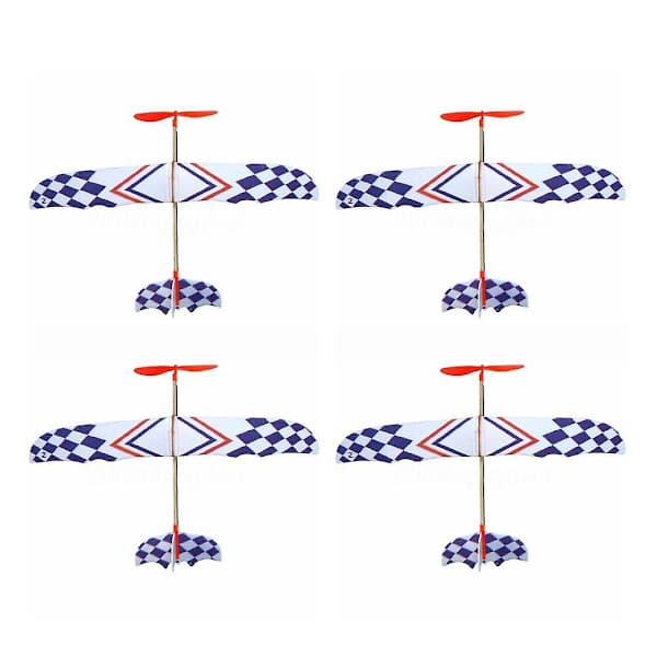 4x Elastisk Gummibåndsdrevet DIY Skumflymodel Sæt Fly Pædagogisk Legetøj