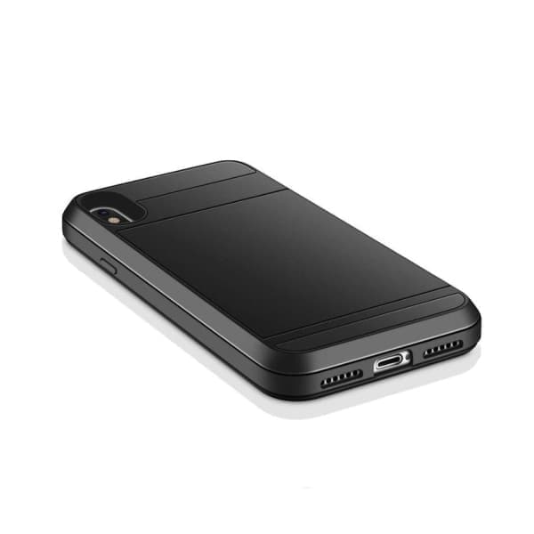 Iphone XR - Mobilskal med dolt kortfack / Kortfodral Svart