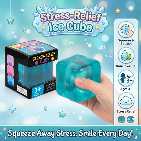 Needoh Nice Cube Stressboll & Tankeleksak Blå Blå