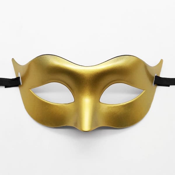 Halloween halvmask för maskerad, slät och blank - Silver Silver