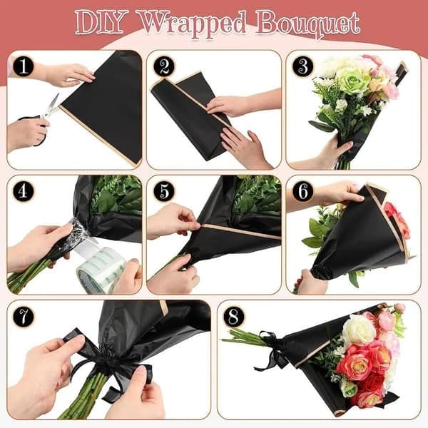 20 stk. blomsterpapir til buketindpakning, 10, størrelse 10 10 10