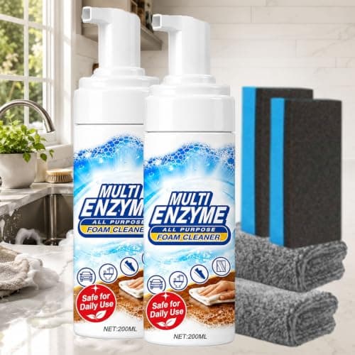 WUEOCU Multi Enzyme All Purpose Foam Cleaner, Multi Enzyme Foam, for Upholstery, Kitchen, Carpet & Car Interior, 7FL OZ (2PC) : Bil 2PC