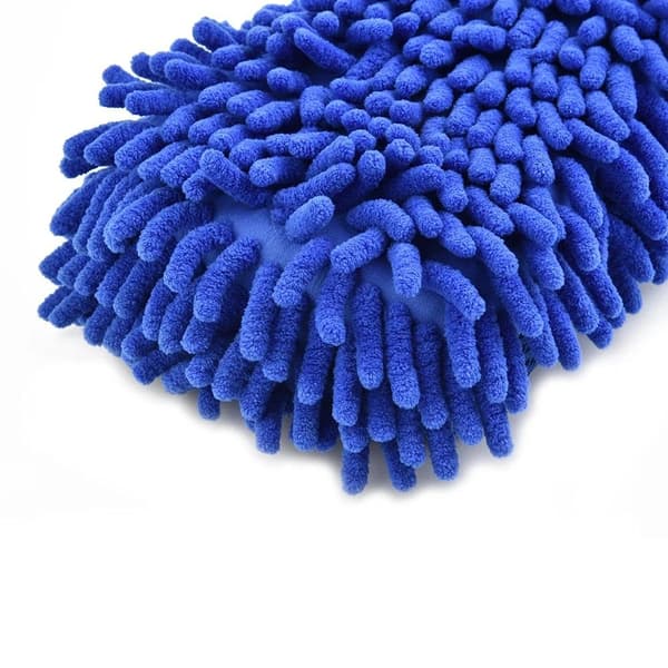 Mikrofiber Chenille Bilvasksvamp med Elastisk Stropp, Ripefri Ultraabsorberende Vaskehanske for Profesjonell Bilpleie, Lofri
