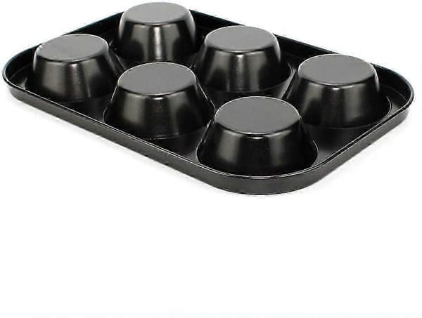 Non-stick Cupcakeform i Karbonstål, Sett med 2 med 6 Hulrom Hver, Perfekt for Baking
