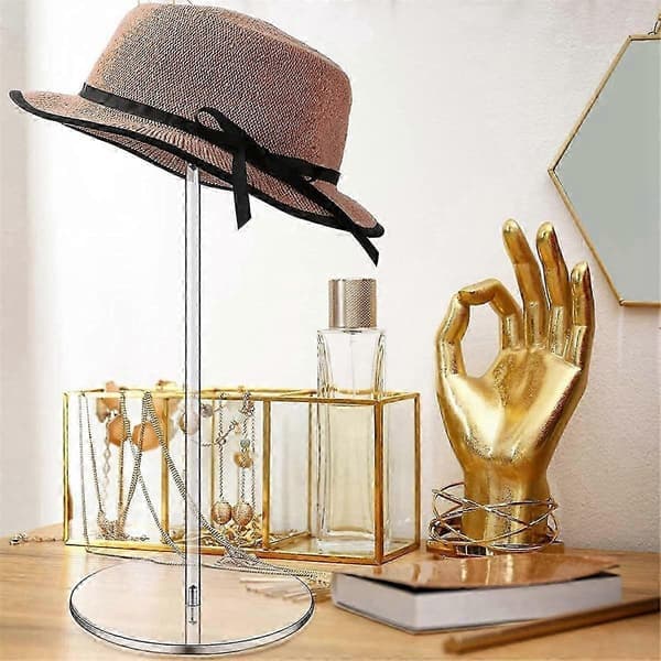 4 sæt akryl hatteholder klar base display stand baseball hat rack runde akryl risers kompatibel