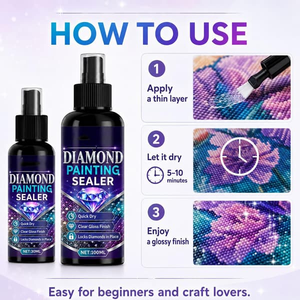 Diamantmålningsförseglingsspray, 100 ml, snabbtorkande diamantkonstförseglingsspray (1 st)