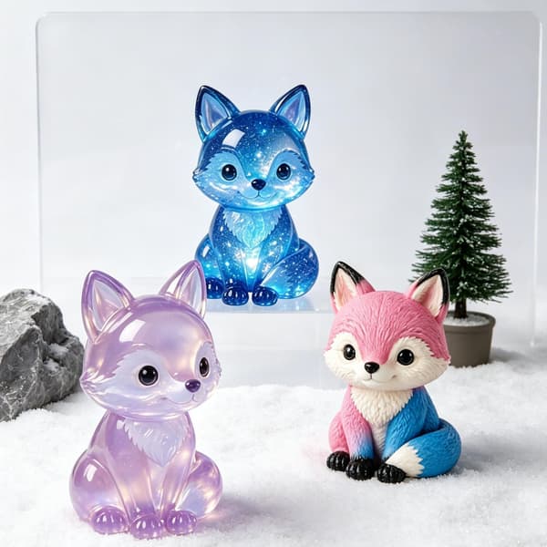 3D Ræv Silikoneform, Sød Ræv Dyre Epoxyharpiksform til Betonstøbning Fox