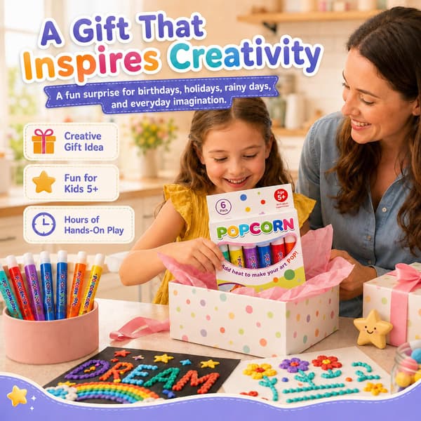 Popcorn-penner Puffy, Magisk 3D Kunst Relieff Tegnemarkørsett 6-pack*2