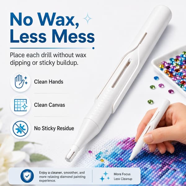 ZevBubzen Diamond Art Pen, Automatisk Diamantmålningspärldispenser (Grå) Grey-Small