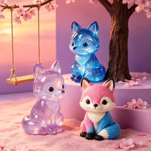 3D Rev Silikonform, Søt Rev Dyre Epoxyharpiksform for Betongstøping Fox