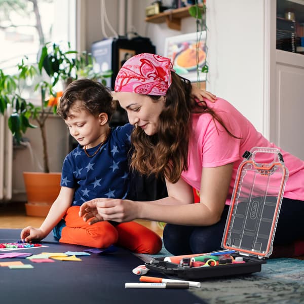 Keter Stack N' Roll 2-pakning Halv Organizer Oppbevaringsboks Half Organizer Black/Red