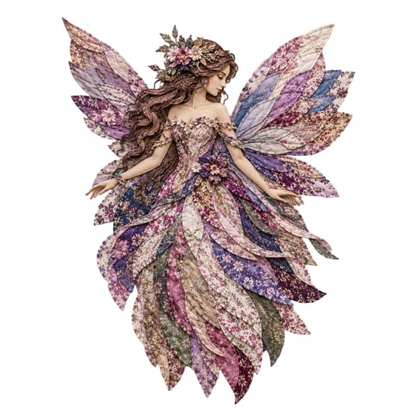 Wegodal Fairy Patchwork DIY, Morsomt Blomsterfe Patchwork Sysett Light pink