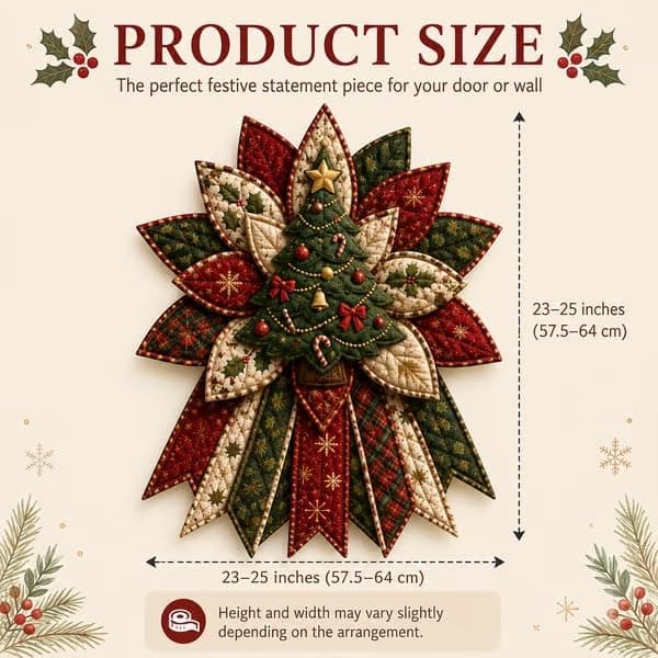 Festlig Quiltet Juledørheng DIY Sysett, Eviggrønt Tre Red