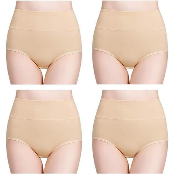 Trosor med hög midja (5-pack), Beige, Storlek L Beige L