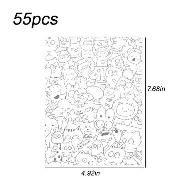 50 STK Stressaflastende Doodle Papir Spor Farve Kunstterapi for Voksne 50 Sheets