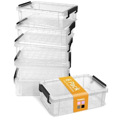 Sooez 6-pack extra stor pennlåda, pennfodral i plast, kritlåda Large Black