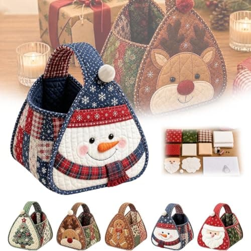 Julkaraktär Quiltad Bärkorg, DIY Tyg Sykorg Kit, E E